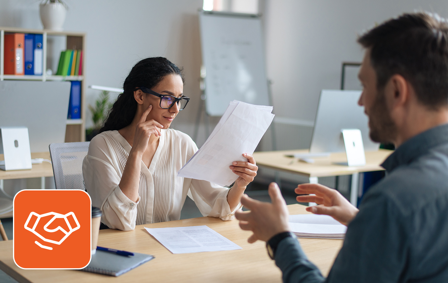 Two people shaking hands