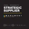 Logo featuring "2023 Diversity Strategic Supplier" with Monument Consulting branding, set against a black background.
