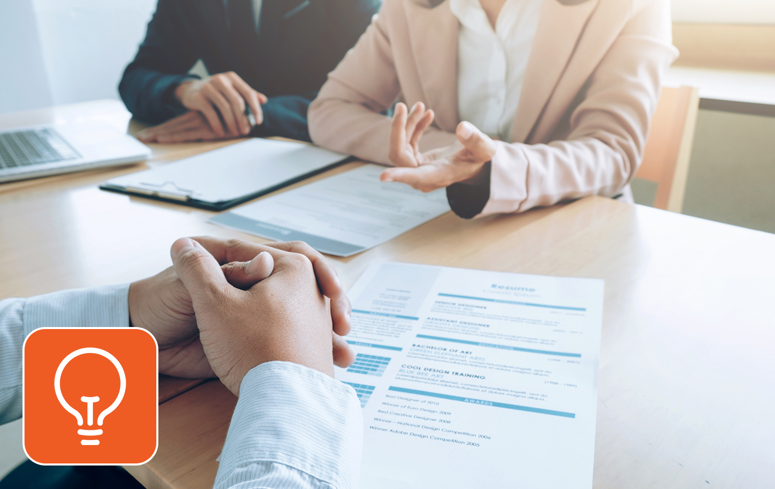 Two recruiters interviewing a candidate