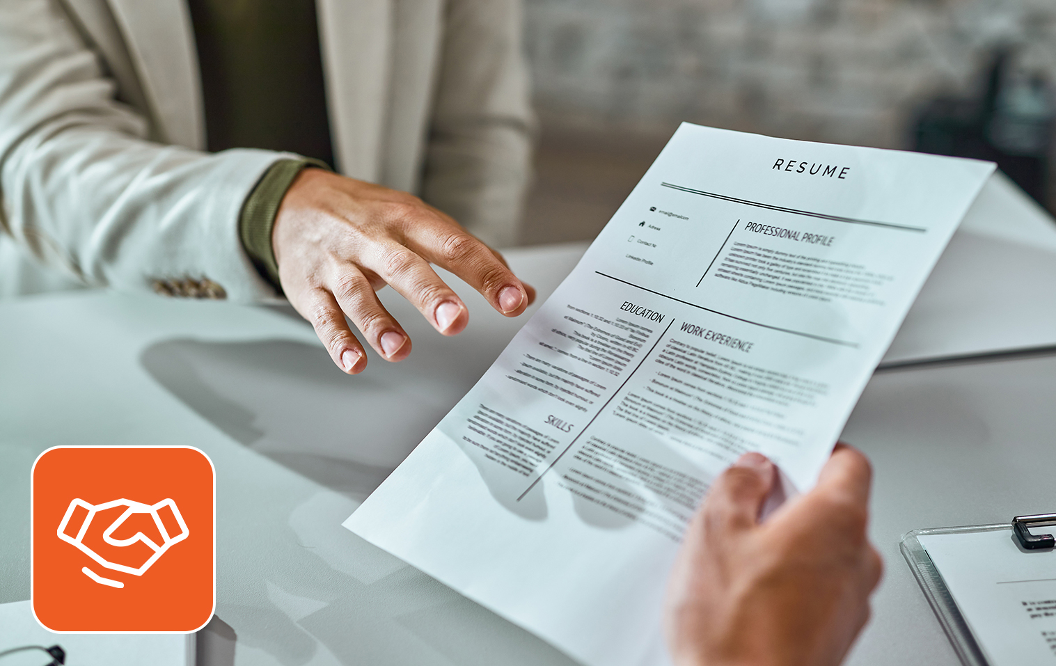 Hiring managers assessing a resume