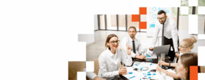 Modern corporate office with financial professionals at work, representing an enterprise financial services staffing partnership expanding across the U.S. and Canada