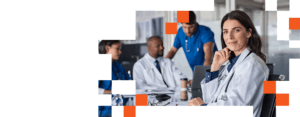 Pharmacy fulfillment center with staff processing and packing medication orders, representing a high-volume pharmacy staffing program delivered by SPECTRAFORCE
