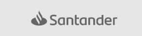 A gray logo with a stylized flame shape followed by the word "Santander" in bold letters. The image has a plain light gray background.