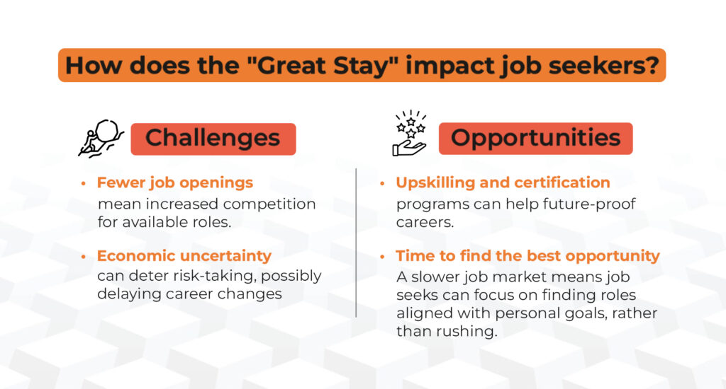 How does the "Great Stay" impact job seekers?