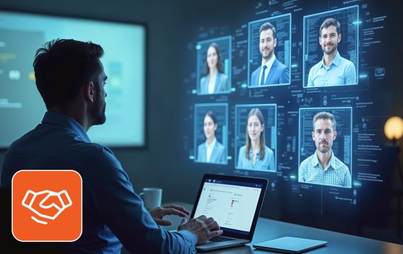 A man exploring digital methods of hiring people