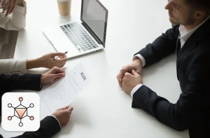 Recruiters evaluating candidate documents as part of AI in hiring