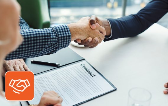shaking hands for contract-to-hire staffing