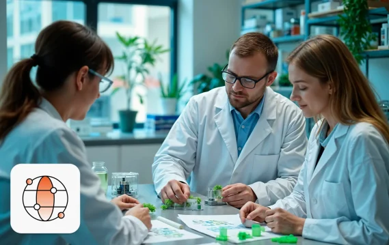 pharmaceutical staffing concept- healthcare professionals on a table