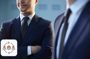 Two business professionals representing the leadership evaluation process when they hire a CTO