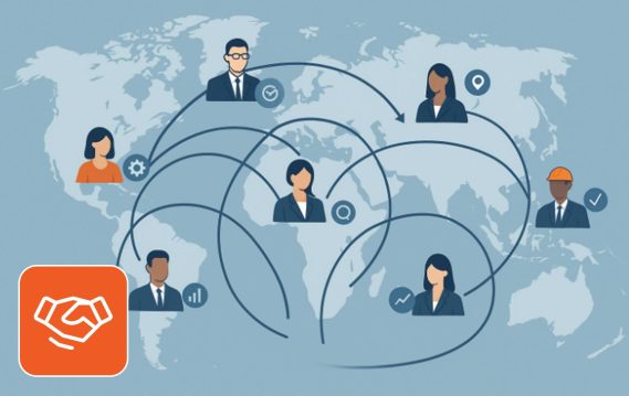 Global Mobility Concept: employees connected across the globe