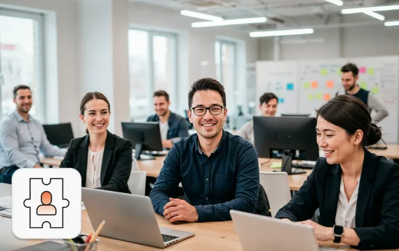 Diverse tech team working together in an office, representing IT contract staffing in action