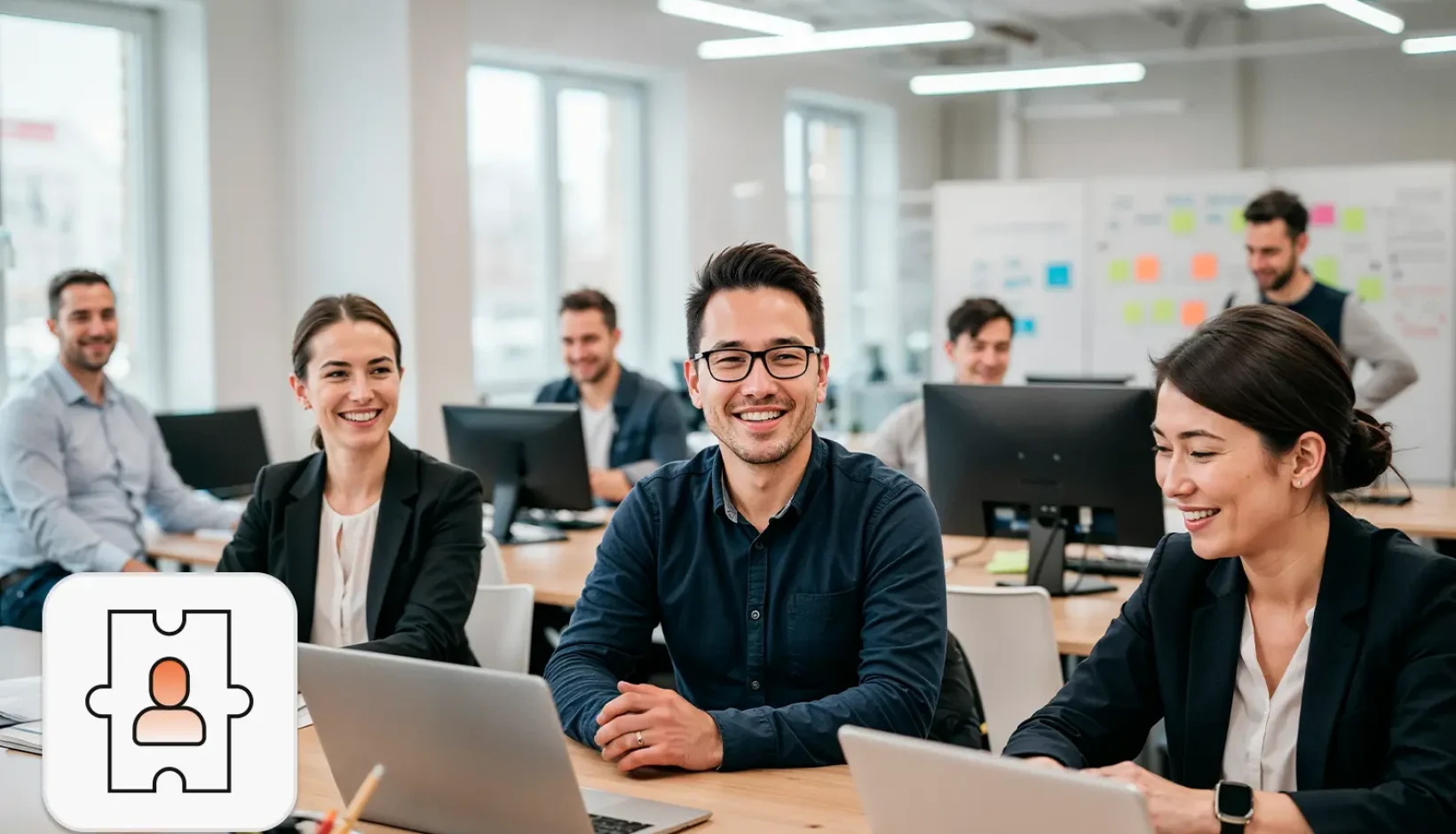Diverse tech team working together in an office, representing IT contract staffing in action