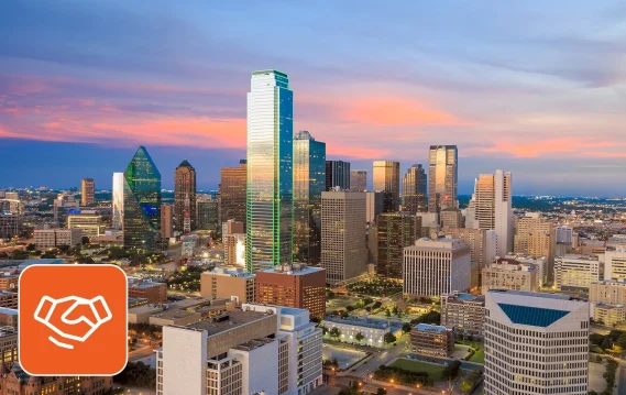Dallas cityscape that houses staffing agencies Dallas