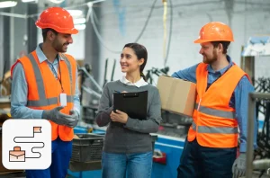 Image of 3 employees from the manufacturing workforce
